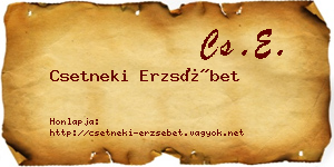 Csetneki Erzsébet névjegykártya