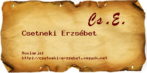 Csetneki Erzsébet névjegykártya