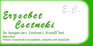 erzsebet csetneki business card